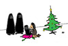 Cartoon: burqa Christmas (small) by Florian France tagged burqa burka xmas christmas weihnachten heiligabend bescherung weihnachtsbaum