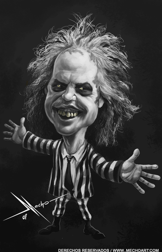 Cartoon: Beetlejuice (medium) by Mecho tagged caricature,caricatures,caricatura,caricaturas