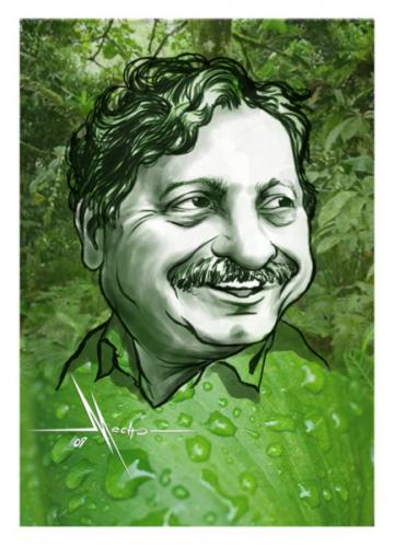 Cartoon: Chico Mendes (medium) by Mecho tagged caricatura,caricature