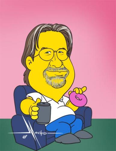 Cartoon: Matt Groening (medium) by Mecho tagged caricature,caricaturas,caricatures,caricatura,toon,cartoon