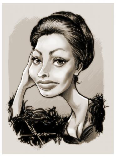 Cartoon: Sophia Loren (medium) by Mecho tagged caricature,caricatures,sophia,loren,mujer,women