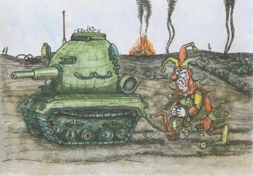 Cartoon: clown war (medium) by ivo tagged wau