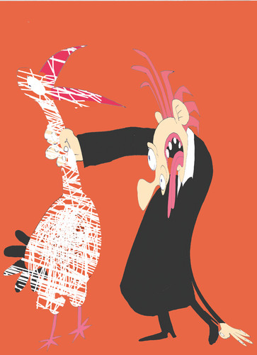 Cartoon: stork (medium) by ivo tagged wau