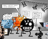 Cartoon: Im Fokus - 3. Teil (small) by RachelGold tagged krieg,pandemie,klimawandel,wettbewerb,weltuntergang,apokalypse,fokus,medien,scheinwerfer,kameras