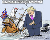 Cartoon: Not-Prime-Minister Boris Johnson (small) by MarkusSzy tagged brexit,britain,eu,referendum,exit,cameron,boris,johnson,resignation,prime,minister,captain,sinking,ship,sabotage