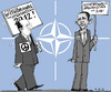 Cartoon: Pacifists Contest (small) by MarkusSzy tagged nato,summit,usa,france,afghanistan,troop,withdrawal