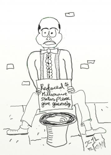 Cartoon: Hard Times (medium) by chriswannell tagged billionaire,millionaire