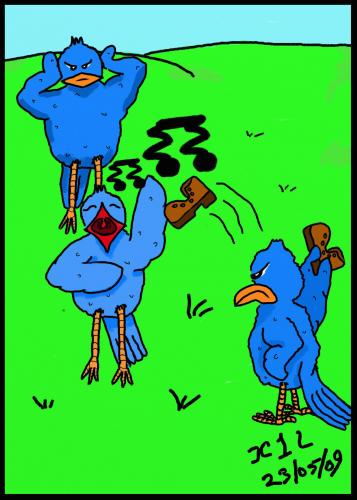 Cartoon: Twitter (medium) by chriswannell tagged birds,singing,twitter,gag,cartoon
