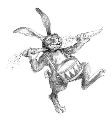 Cartoon: Hase mit Trommel (medium) by Thomas Bühler tagged animals,drums,rabbit