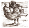 Cartoon: Gestrandet (small) by Thomas Bühler tagged boot,schiff,wasser,insel,robinson,gestrandet,schiffbrüchiger,besitz,besitzer,eigentum,versprechen,heim,mensch,angst,gewalt,isolation