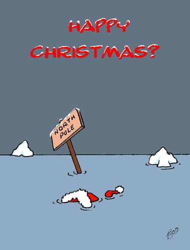 Cartoon: Happy Christmas 2009 (medium) by aarbee tagged christmas,santa,global,warming