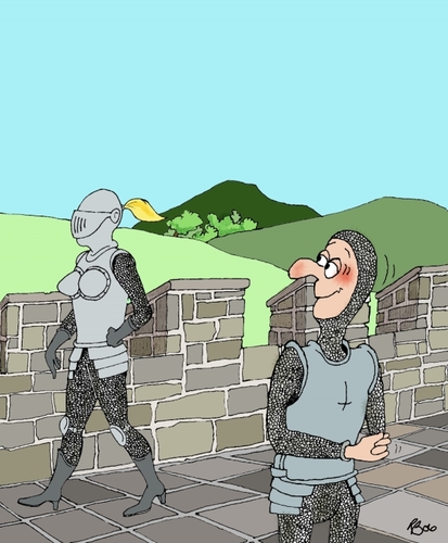 Cartoon: Knight in amour! (medium) by aarbee tagged knights,history