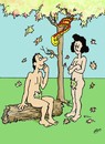 Cartoon: Autumn Leaves (small) by aarbee tagged adam eve eden serpent