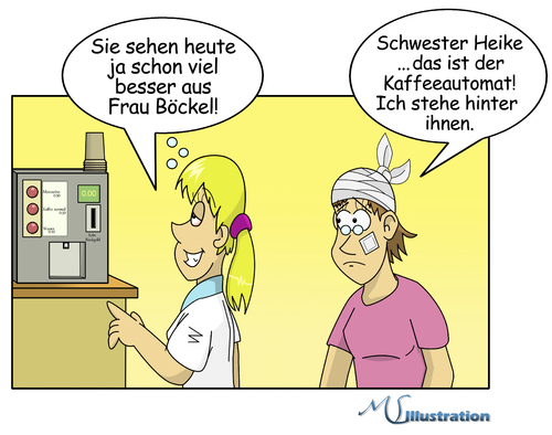 Cartoon: Sucht in der Pflege 3 (medium) by ms-illustration tagged sucht,drogen,alkohol,pflege,medizin,schwester,pfleger