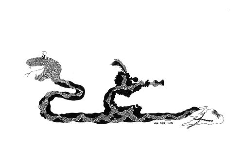 Cartoon: Fakir (medium) by van der Tipa tagged snake,flyte,music,asia,east,arab,animal,food