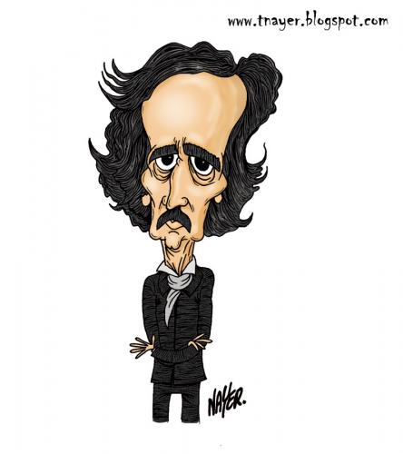 Cartoon: Edgar Allan Poe (medium) by Nayer tagged edgar,allan,poe