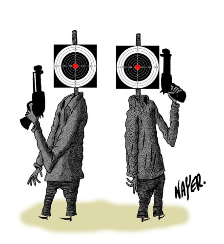 Cartoon: Target (medium) by Nayer tagged tagret,shooting,murder,killer,gun,death