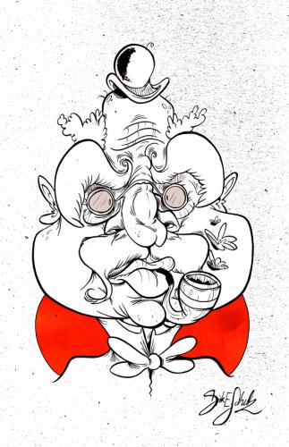 Cartoon: Monsineur Lumet (medium) by Dirk ESchulz tagged dirk,verrücktheit,exzentrik,bizarr,schrullig,sonderbar,spleen,andersartig,anders,abweichend,skurrilität,verschroben,absonderlich,kautzig,eigenwillig,skurril,surreal,illustration,deformation,ästhetik,karikatur,portrait,satire,gesellschaftsbild