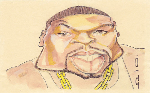 Cartoon: 50 cent (medium) by zed tagged curtis,james,jackson,usa,music,rapper,portrait,caricature