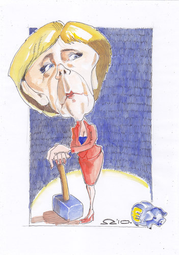 Cartoon: Angela Merkel (medium) by zed tagged angela,merkel,germany,politician,cdu,chancellor,famous,people,portrait,caricature