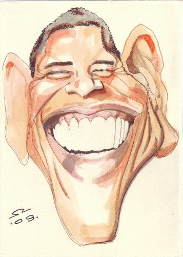 Cartoon: Barack Obama (medium) by zed tagged barack,obama,president,usa,politics,portrait