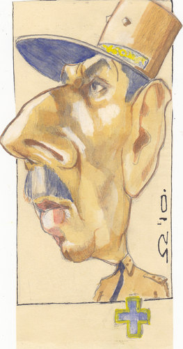 Cartoon: Charles de Gaulle (medium) by zed tagged charles,de,gaulle,france,general,politician,world,war,portrait,caricature