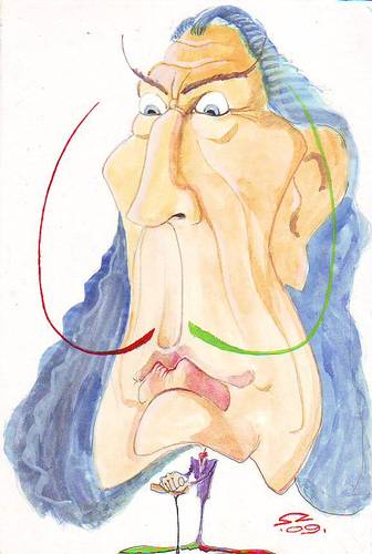 Cartoon: Dali 2 (medium) by zed tagged dali,salvador,madrid,spain,paris,france,surrealism,artist,portrait,caricature
