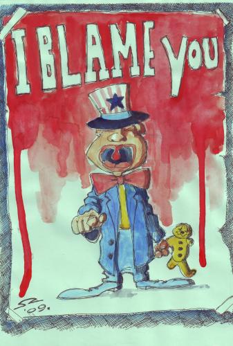 Cartoon: I blame you !!! (medium) by zed tagged war,child,childhood