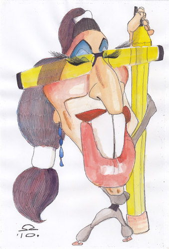 Cartoon: Natasha Kostowska (medium) by zed tagged natasha,kostowska,artist,ciprus,portrait,caricature