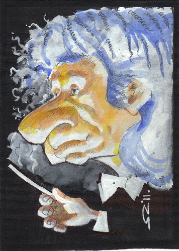 Cartoon: Seiji Ozawa (medium) by zed tagged seiji,ozawa,japan,musician,conductor,portrait,caricature