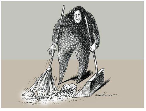 Cartoon: Cleaners_need_cleaners (medium) by firuzkutal tagged cleaners,assasination,turkey,dink,hrant,fasism,neonazisim,nazism,weapon,shoot,sverige,sweden,malmo,cleaning