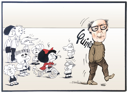 Cartoon: Missing Quino (medium) by firuzkutal tagged cartoonist,mafalda,quino,homour,argentine,died,comics,firuz,kutal,cartoonist,mafalda,quino,homour,argentine,died,comics,firuz,kutal