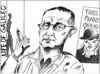 Cartoon: Bertolt Brecht (small) by firuzkutal tagged bertolt,brecht,german,marxist,poet,playwright,theatre,kurt,weill