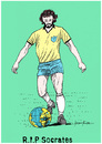 Cartoon: R.i.P Socrates (small) by firuzkutal tagged brasil,socrates,football,soccer,worldcup,coma,firuz,kutal,rip
