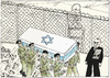 Cartoon: Sharon dies after 8-year fight (small) by firuzkutal tagged ariel sharon firuz kutal israel palestine war criminal hero