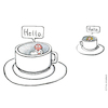 Cartoon: Virtual coffee meeting (small) by Frits Ahlefeldt tagged virtual,zoom,socialdistance,online,technology,isololation,isolation,coffee,meeting,computers,covid19,covid,business,skype