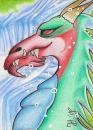 Cartoon: dragon (small) by Metalbride tagged buntstift,fineliner,aquarellbuntstifte,tiere,fantasie,drachen