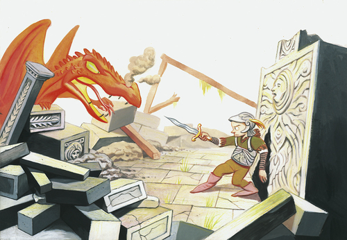 Cartoon: Drachenkrieger (medium) by Thilo Krapp tagged fantasy,dragon,drache