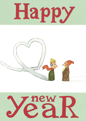Cartoon: Happy New Year (medium) by Thilo Krapp tagged neujahr,neujahrsgruß,schnee,liebe,herz,happy,new,year,frohes,neues,jahr