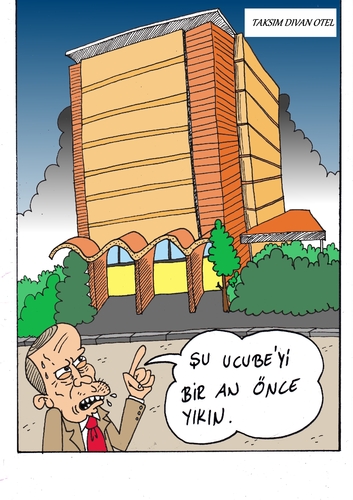 Cartoon: divan oteli (medium) by kader altunova tagged oteli,divan,hotel,erdogan,türkei,taksim,gezipark,direnis