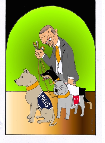 Cartoon: polizeistaat türkei (medium) by kader altunova tagged polizeistaat,türkei,erdogan,demokrati