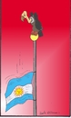 Cartoon: Argentinien rutscht erneut in di (small) by kader altunova tagged argentinien,pleite,flagge,geier