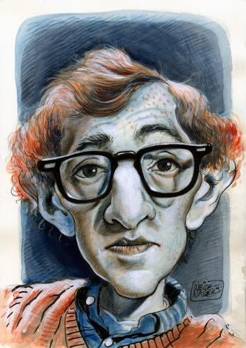 Cartoon: young Woody Allen (medium) by Bernd Weidenauer tagged woody,allen