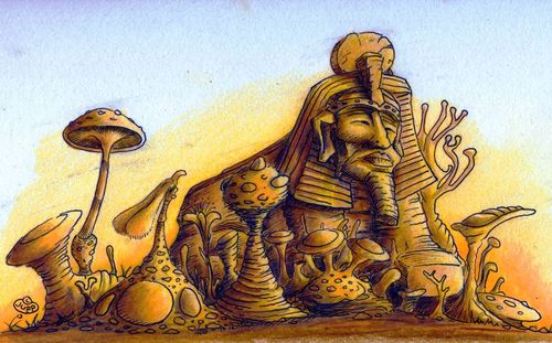 Cartoon: Pharao (medium) by Jupp tagged pharao,cartoon,illustration,planet,flora,ägypten,egypt