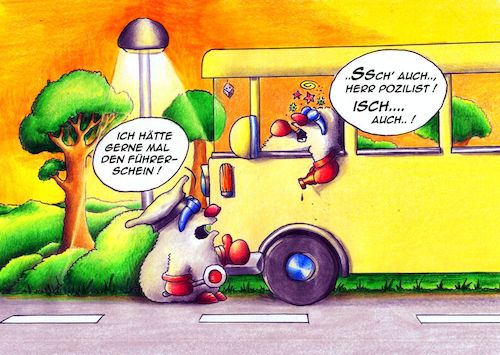 Cartoon: Verkehrskontrolle (medium) by Jupp tagged cartoon,polizei,maulwurf,jupp