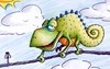 Cartoon: Chamäleon (small) by Jupp tagged chamäleon reptil reptile jupp natur faul bomm wald umwelt tier langsam fliege fangen augen farbe wechseln ast baum blatt blätter urwald dschungel grün gruen green himmel gemütlich