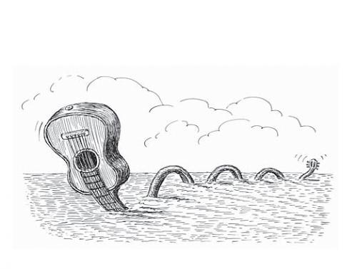 Cartoon: Blues (medium) by Jiri Sliva tagged blues,music,guitar