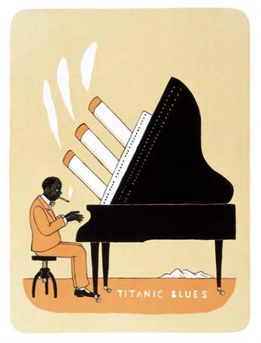 Cartoon: Titanic Blues (medium) by Jiri Sliva tagged blues,music,titanic