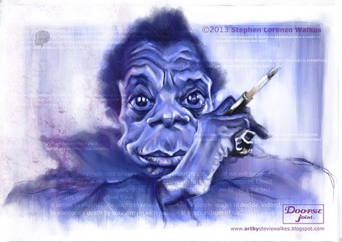 Cartoon: JAMES BALDWIN (medium) by slwalkes tagged stephenlorenzowalkes,caricature,jamesbaldwin,digitalpainting