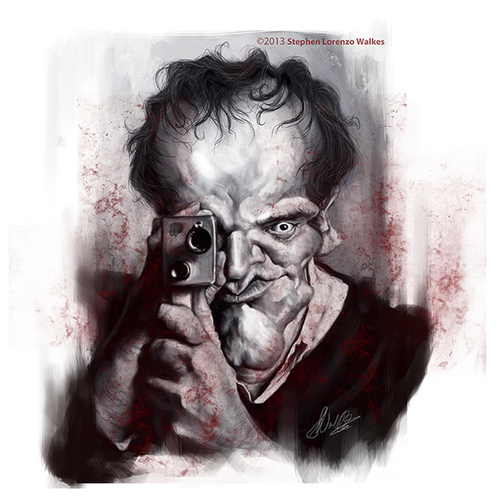 Cartoon: Quentin Tarantino (medium) by slwalkes tagged director,caricature,django,stephenlorenzowalkes